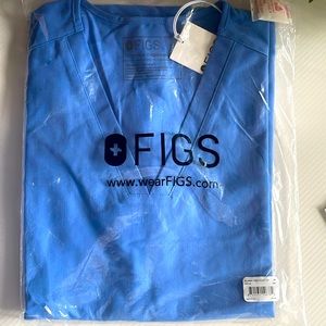 Medium Casma Three-Pocket Scrub Top Ceil Blue